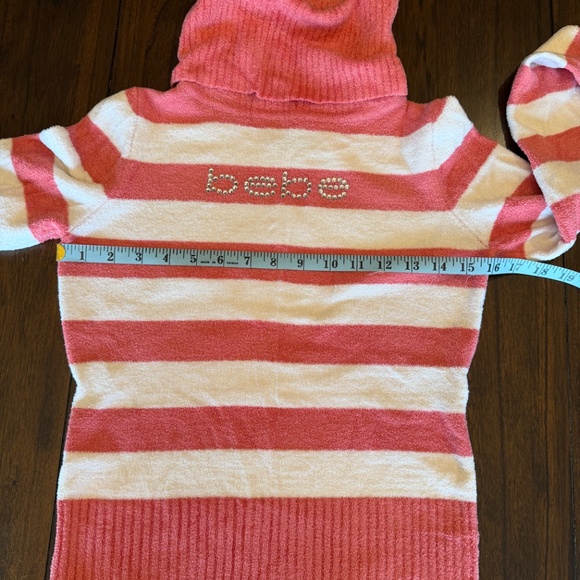 bebe pinky peach and white turtleneck striped soft cozy sweater, Size Large - Picture 12 of 12